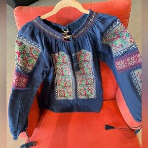 Original Romanian Embroidered Bohemian Blouse